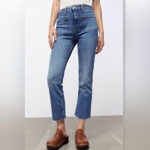 Zara cropped mini flare jeans